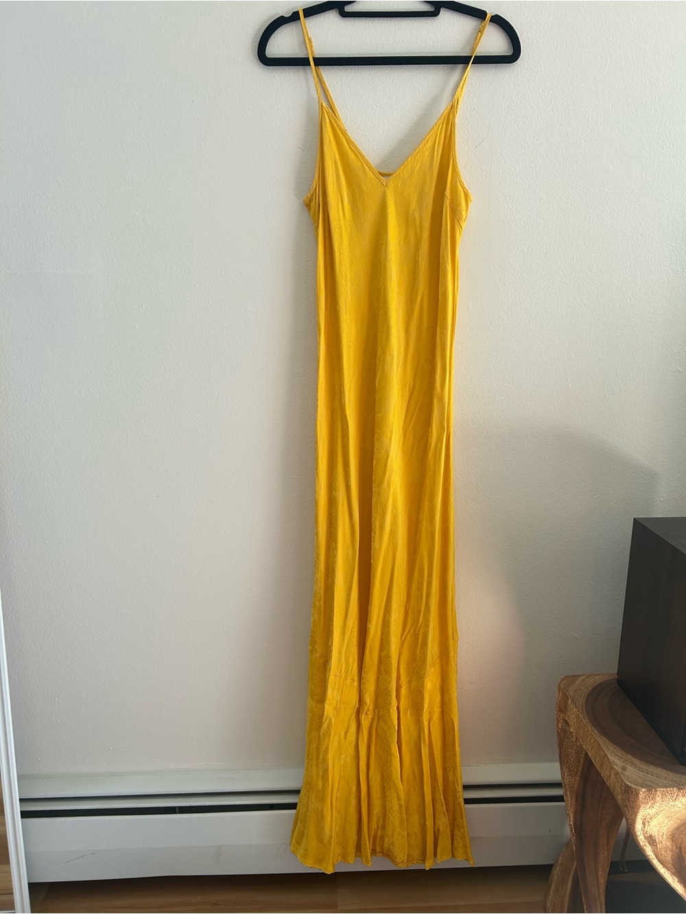 Auguste The Label Cleopatra Maxi Dress Viscose Slip in Mustard Yellow Medium